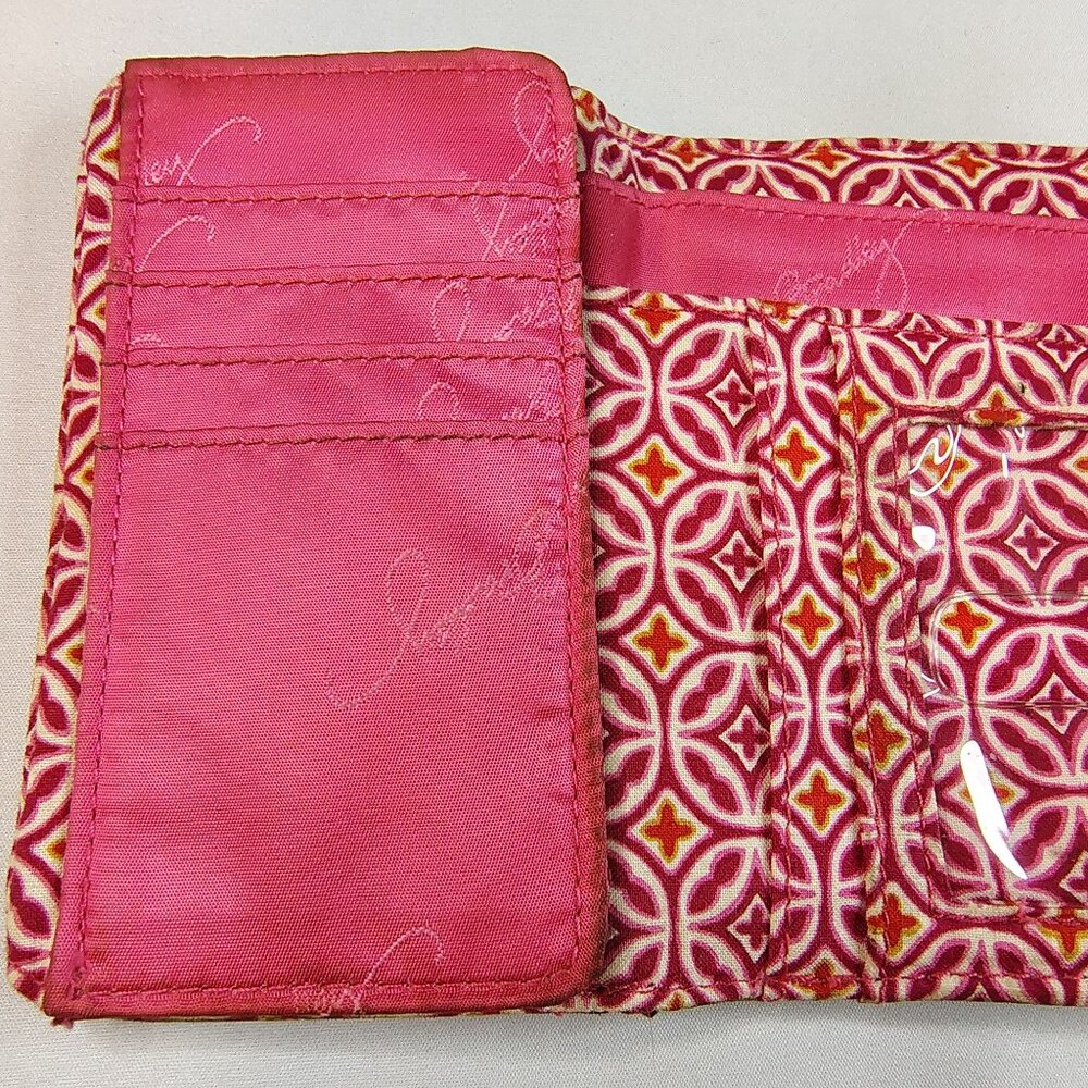 Vera Bradley Mod Floral Quilted Euro Wallet Floral Circle Pattern Boho Colorful - Picture 5 of 15
